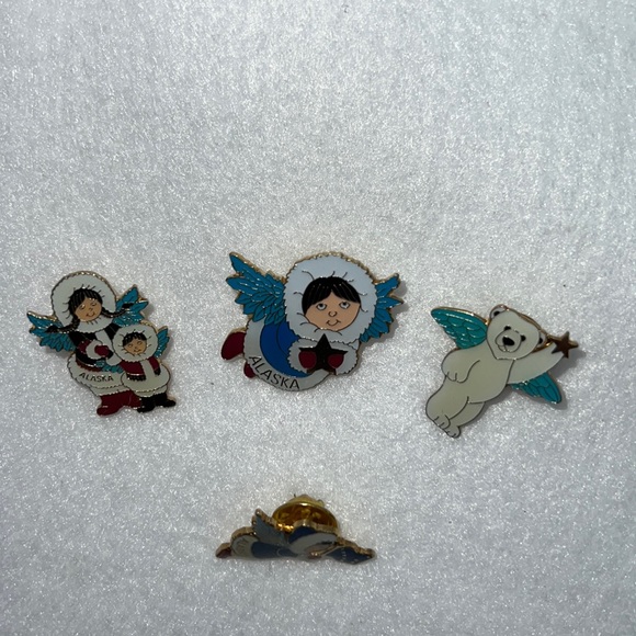 4 Alaska Angel Enamel Lapel Scatter Pins By Ace - Picture 4 of 12